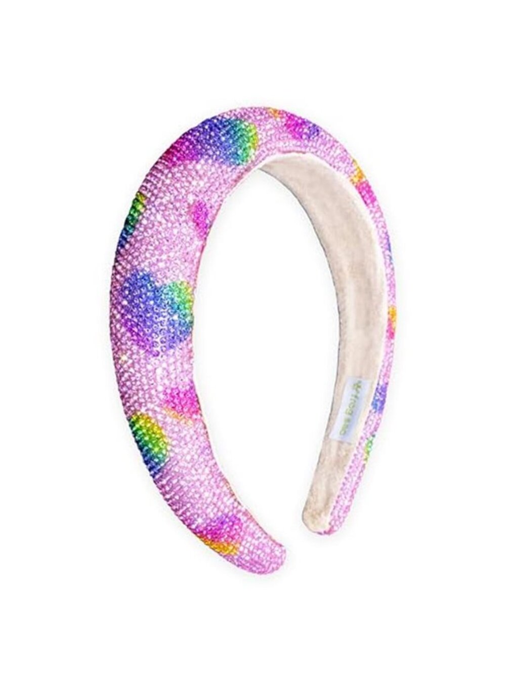 Girls Headband Rhinestone Heart Headband Padded Hair Band Sparkly Kids